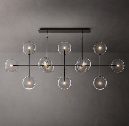 Glass Orbital Mobile Linear Chandelier