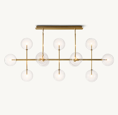 Glass Orbital Mobile Linear Chandelier