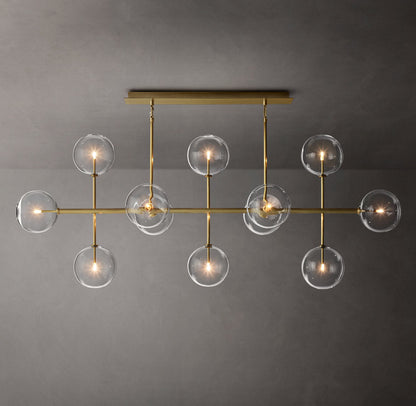 Glass Orbital Mobile Linear Chandelier