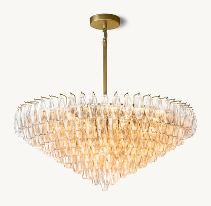 Chiara Transparent Glass Layered Circular Chandelier 47"