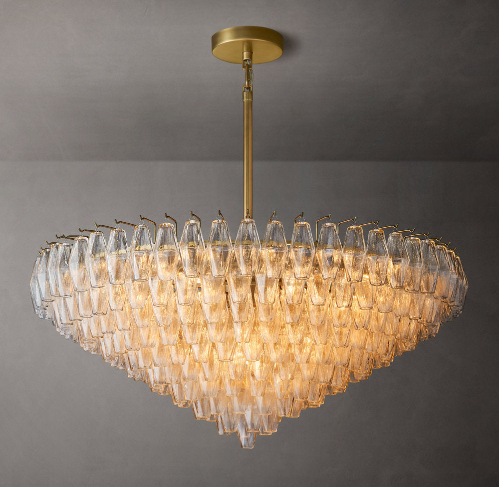 Chiara Transparent Glass Layered Circular Chandelier 47"