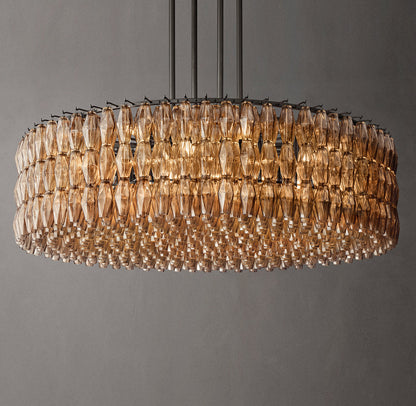 Chiara Smoke Glass Round Chandelier 62"