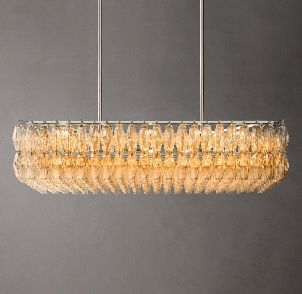 Chiaria Transparent Glass Rectangular Chandelier 54"