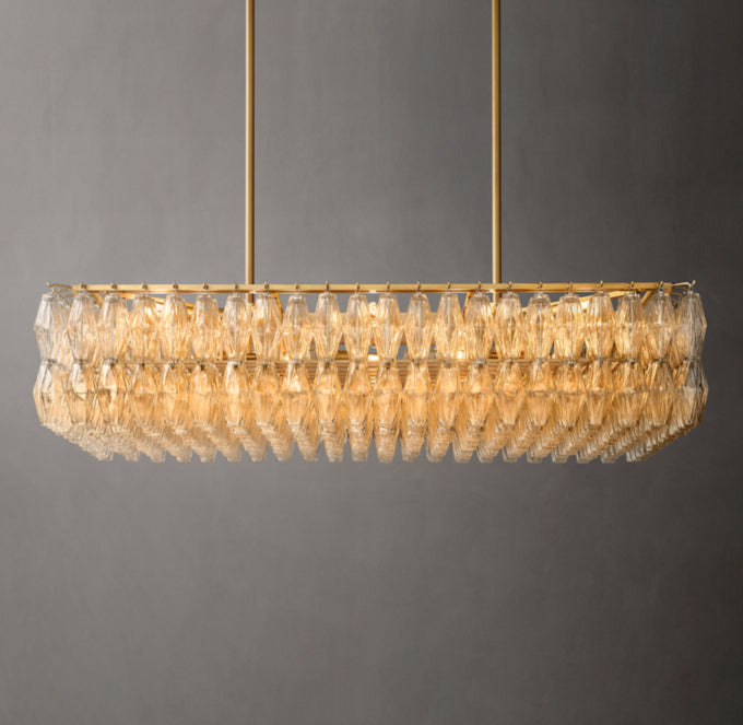 Chiaria Transparent Glass Rectangular Chandelier 54"