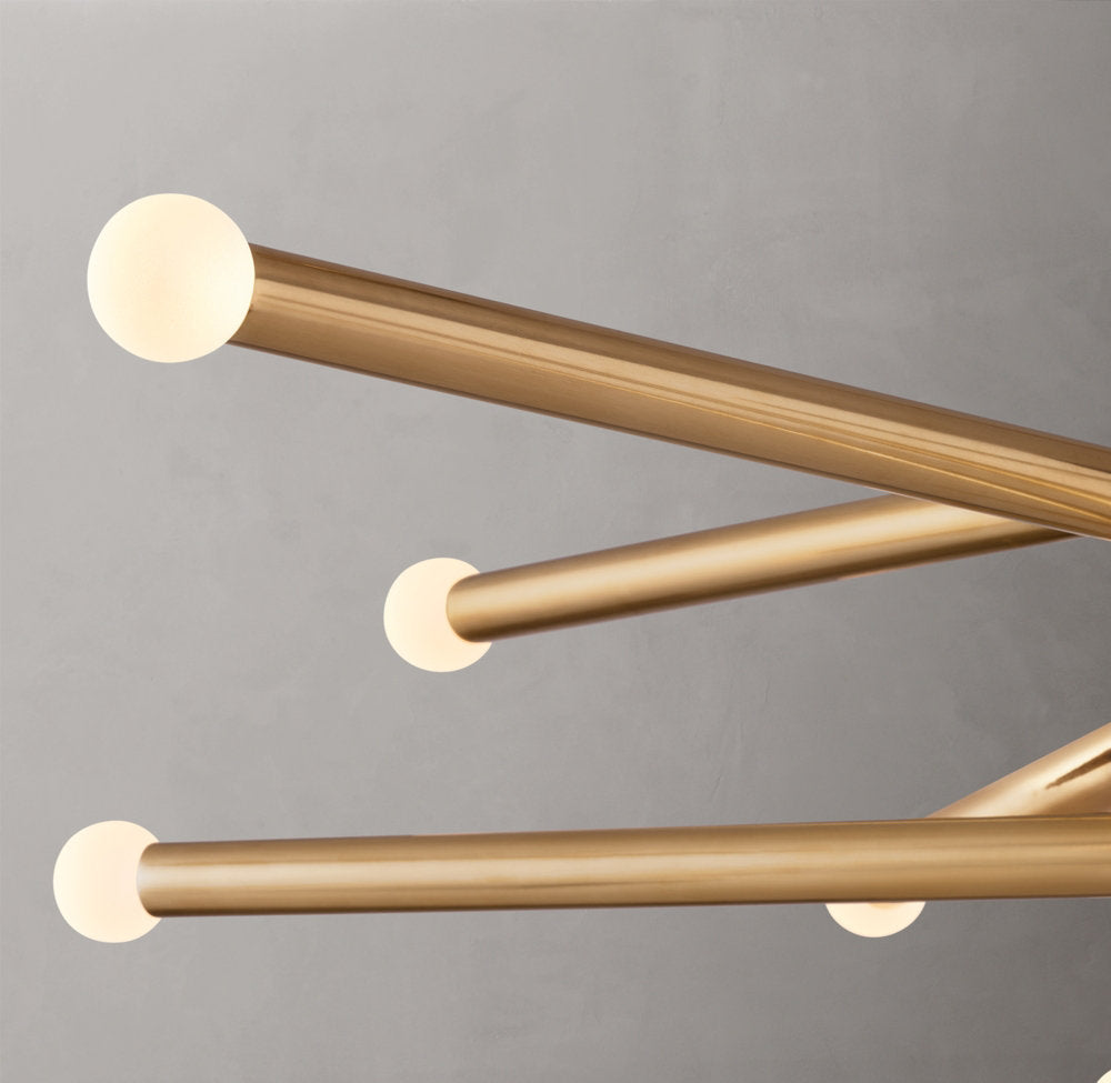Rousselle Ten-Light Etched Rod Mobile Chandelier