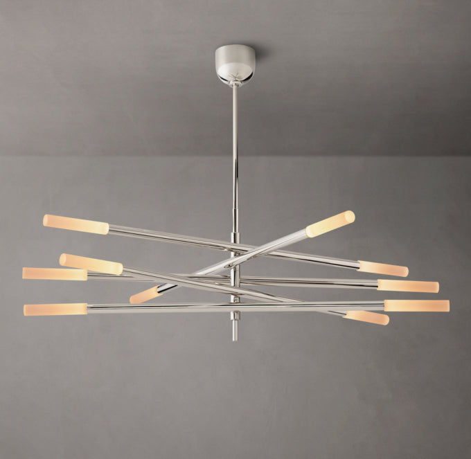 Rousselle Ten-Light Etched Rod Mobile Chandelier