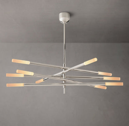 Rousselle Ten-Light Etched Rod Mobile Chandelier