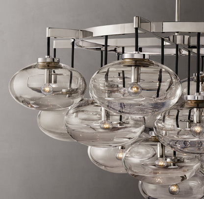 Cabrette Clear Glass Round Chandelier 48"