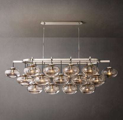 Cabrette Clear Glass Linear Chandelier 72"