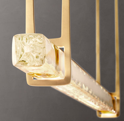 Audubon Crystal Single Bar Linear Chandelier 60"