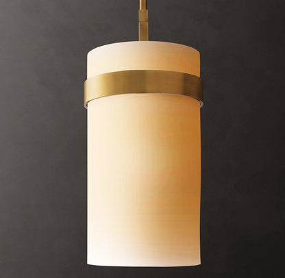 Ravelle Milk Glass Pendant 8"
