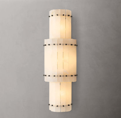 St. Marco Ivory Alabaster Grand Round Wall Sconce