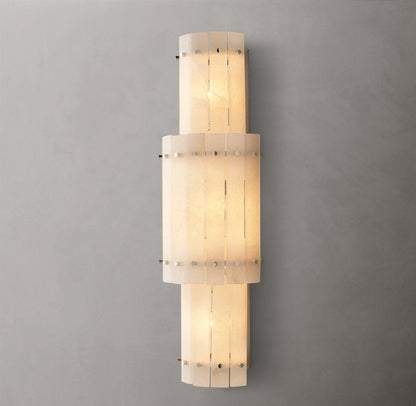 St. Marco Ivory Alabaster Grand Round Wall Sconce