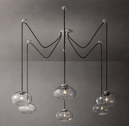 Cabrette Clear Glass Suspended Chandelier 84"