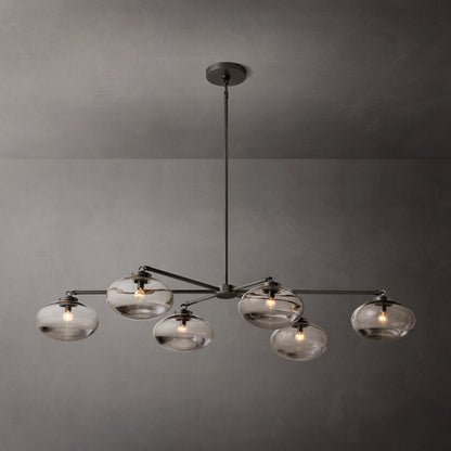 Cabrette Transparent Glass Mobile Linear Chandelier