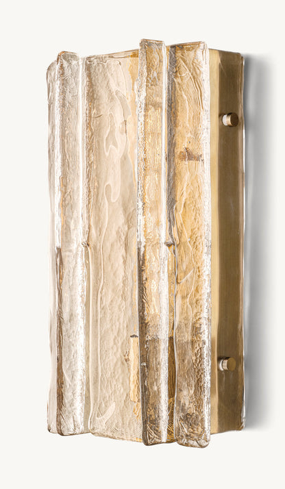 Lattice Pattern Clear Glass Wall Sconce 15"