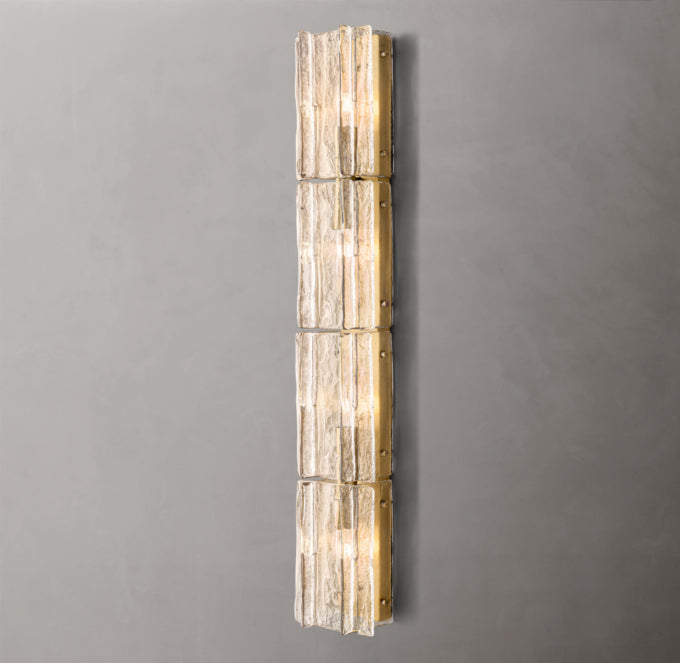 Gridded Clear Glass Grand Wall Sconce