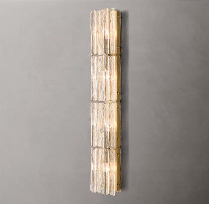Gridded Clear Glass Grand Wall Sconce