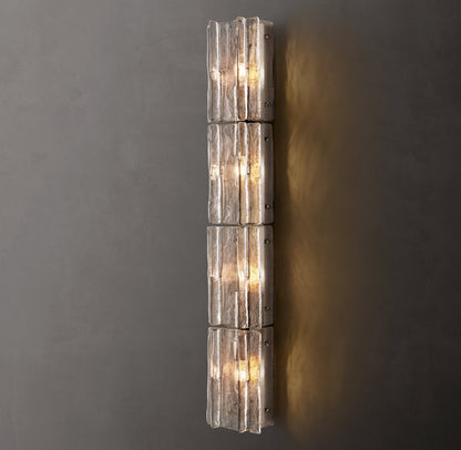 Gridded Clear Glass Grand Wall Sconce