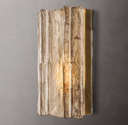 Latticed Smoke Glass Wall Sconce 15"
