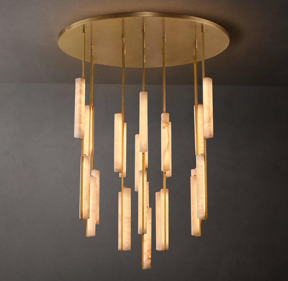 Audubon Alabaster Round Chandelier 56"