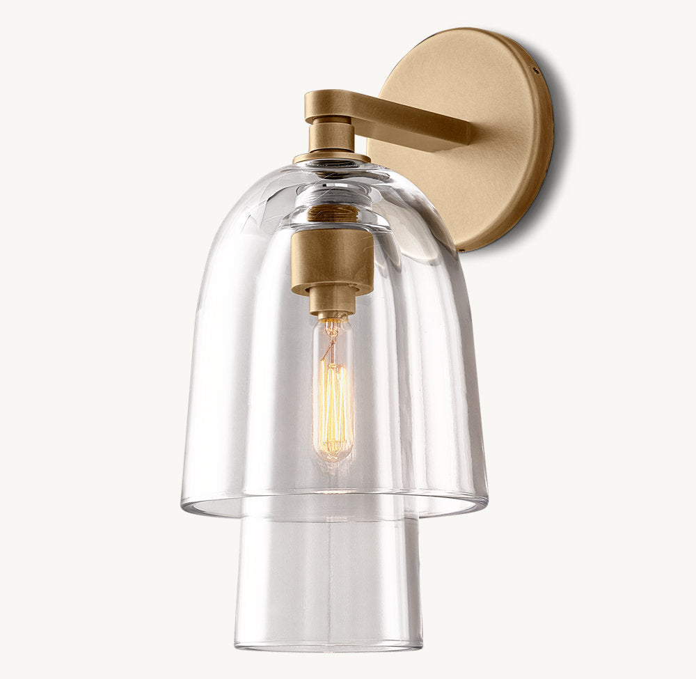 Blome Transparent Glass Flute Wall Sconce