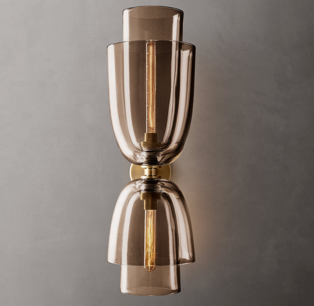 Bloms Amber Glass Cloche Grand Wall Sconce