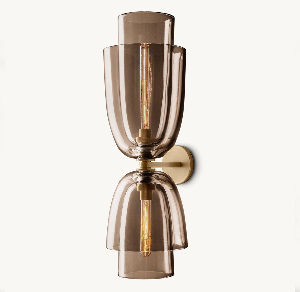 Bloms Amber Glass Cloche Grand Wall Sconce