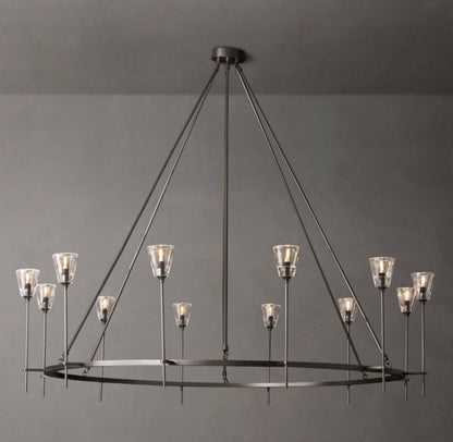 Torche De Verre Round Chandelier 70"