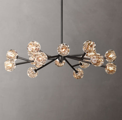 Crystal Sphere Clear Glass Round Chandelier 48"