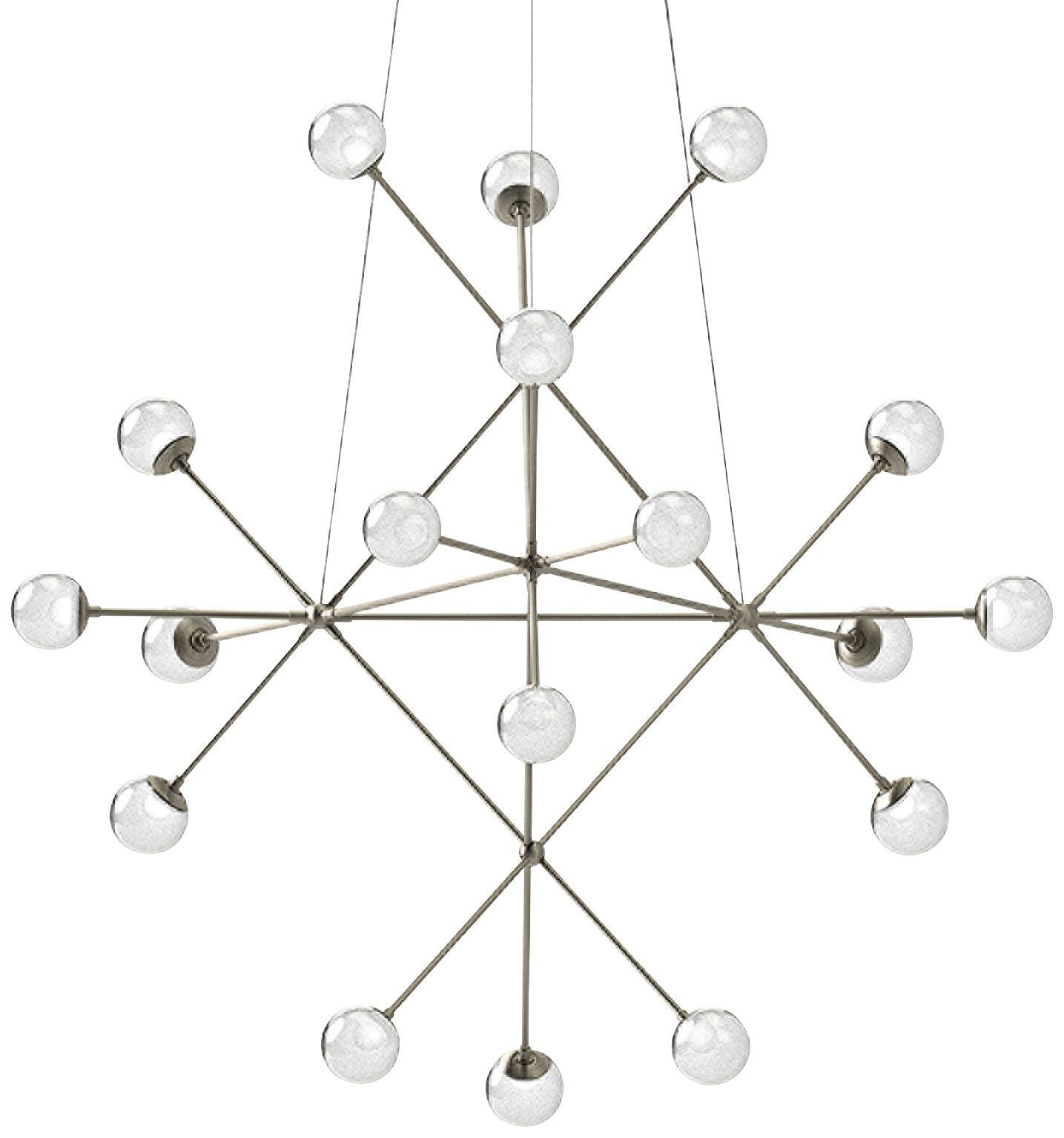 Proton??40"W Satin Nickel 18-Light LED Pendant Light