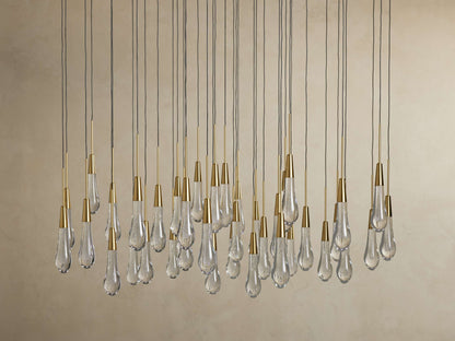 Rainfall Seeded Glass LED Chandelier