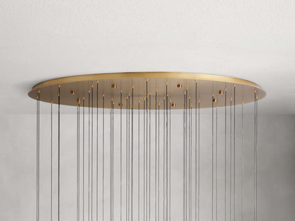 Rainfall Seeded Glass LED Chandelier