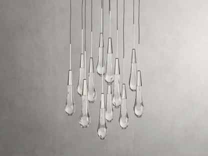 Rainfall Seeded Glass LED Chandelier