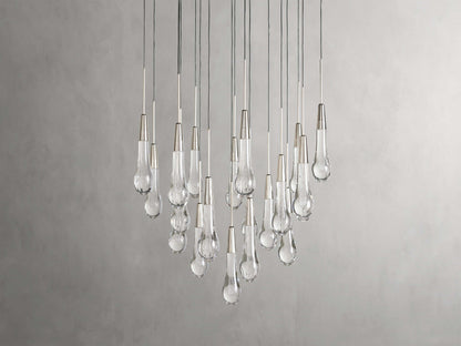 Rainfall Seeded Glass LED Chandelier