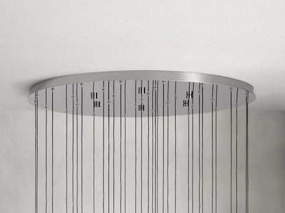 Rainfall Seeded Glass LED Chandelier