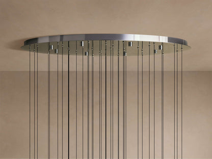Rainfall Seeded Glass LED Chandelier