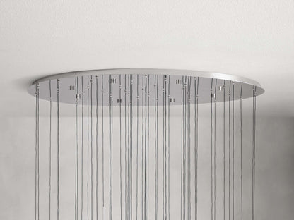 Rainfall Seeded Glass LED Chandelier