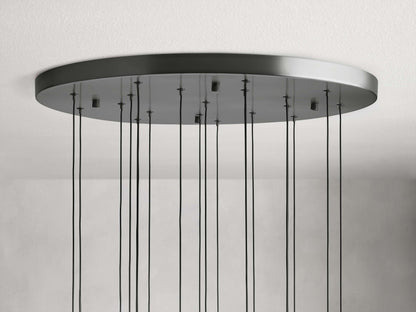 Rainfall Seeded Glass LED Chandelier