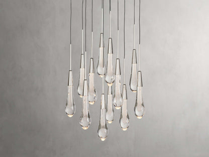 Rainfall Seeded Glass LED Chandelier