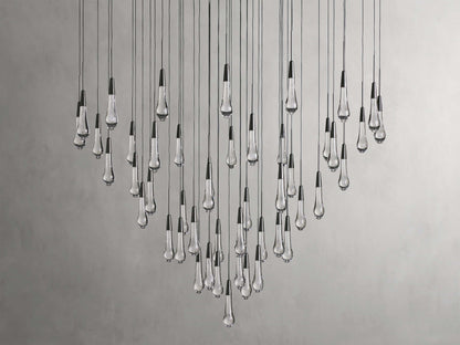 Rainfall Seeded Glass LED Chandelier