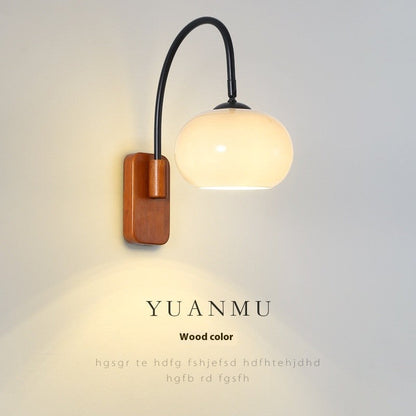 Retro Glass Bedside Wall Lamp