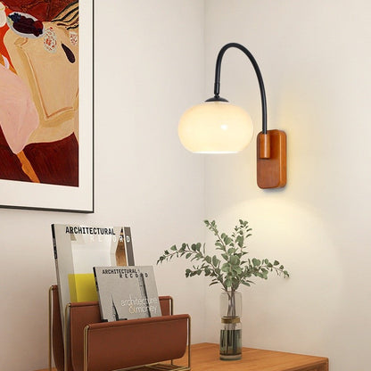 Retro Glass Bedside Wall Lamp