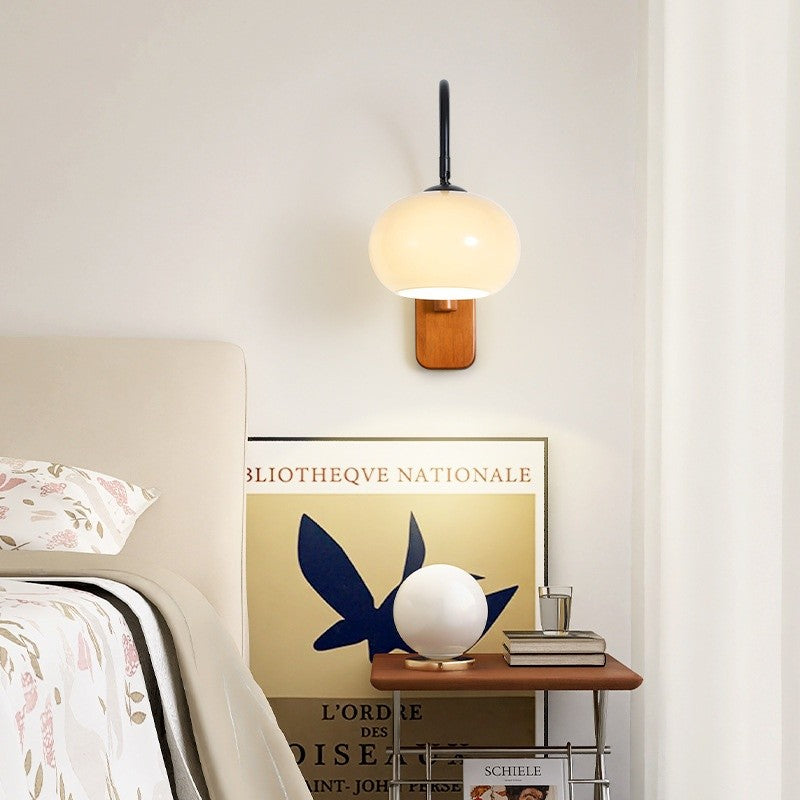 Retro Glass Bedside Wall Lamp