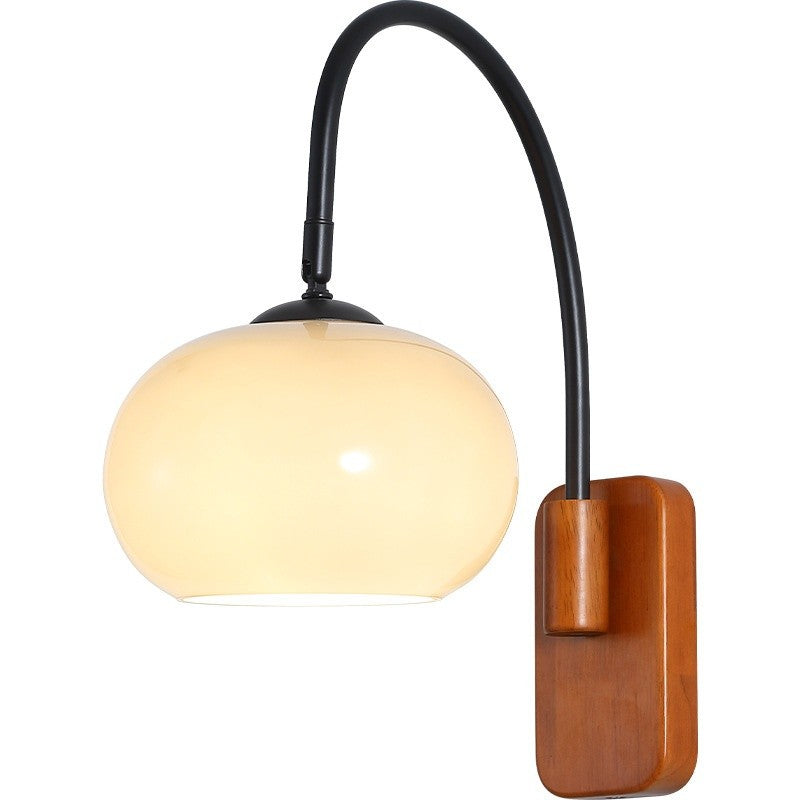 Retro Glass Bedside Wall Lamp