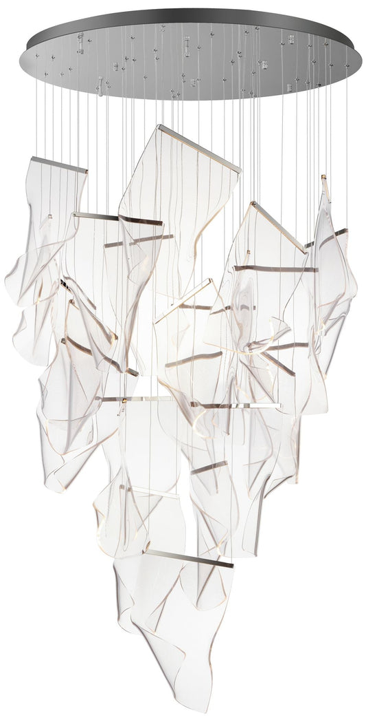 Rinkle 36 1/4"W Polished Chrome Acrylic 24-Light LED Pendant
