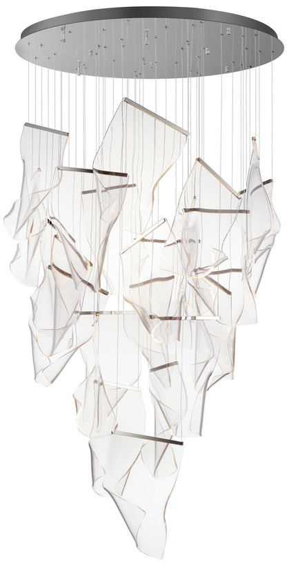 Rinkle 36 1/4"W Polished Chrome Acrylic 24-Light LED Pendant