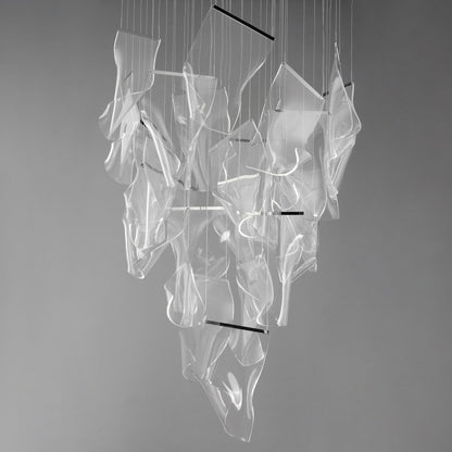 Rinkle 36 1/4"W Polished Chrome Acrylic 24-Light LED Pendant