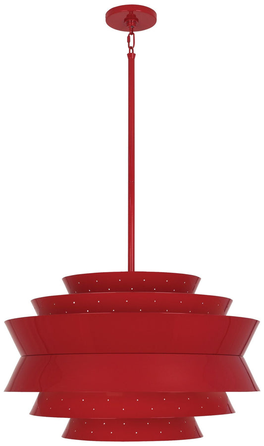 Robert AbbeyPierce Pendant 23" Perforated Metal Robin Red Gloss