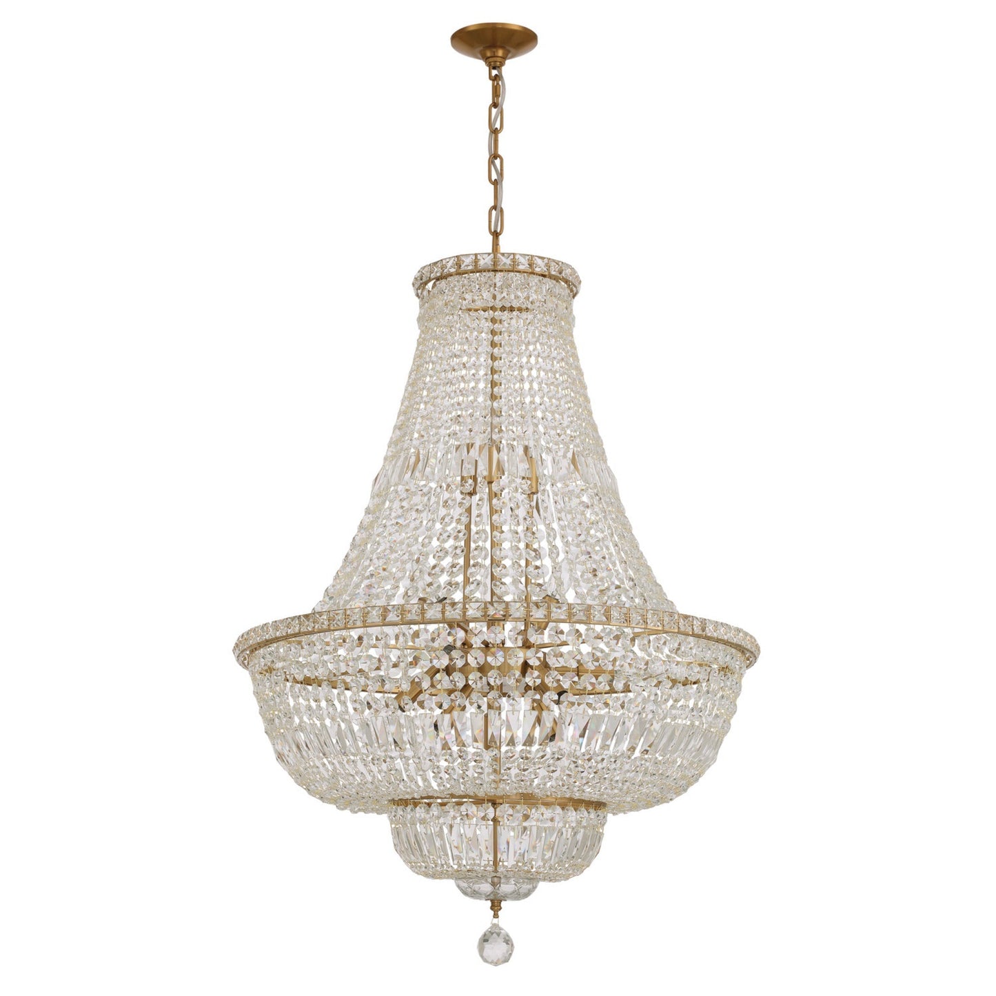 Roslyn 28'' Aged Brass Chandelier Gold 28"W x 39"H x 28"D